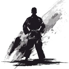 A simple illustration of a man wearing a kimono, ideal for use in cultural or historical context
