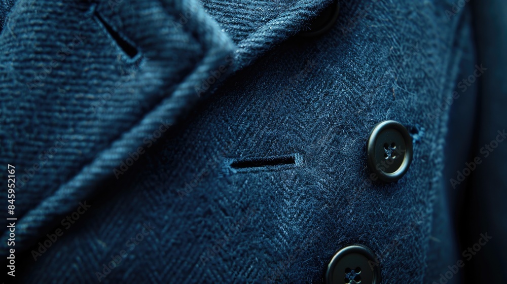 Aufkleber A close-up view of a jacket with visible buttons and other details