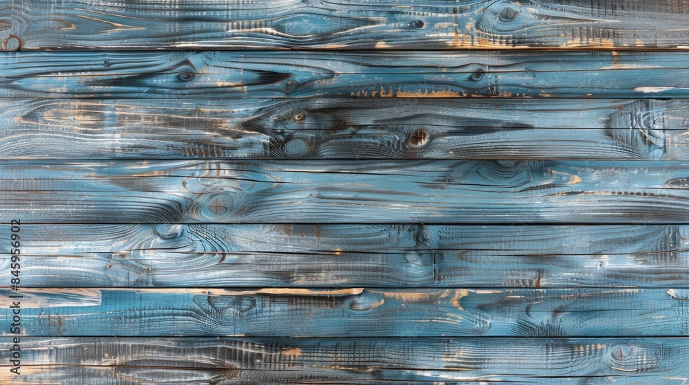 Wall mural texture background made of aged blue wood