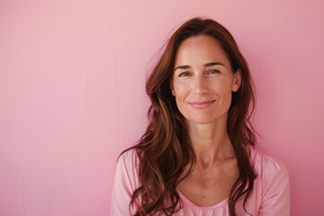 Fototapeta premium A close up portrait of a woman with a subtle smile