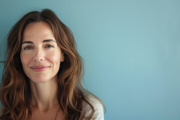 Fototapeta premium A close up portrait of a woman with a subtle smile