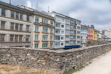 Architecture in the city of Lugo, Spain, with its  Roman walls