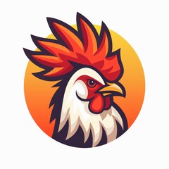 Obraz premium Vibrant Chicken Icon on White Background for Design Inspiration Generative AI