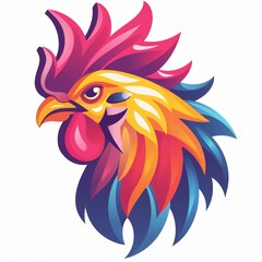 Obraz premium Vibrant Chicken Icon on White Background for Design Inspiration Generative AI
