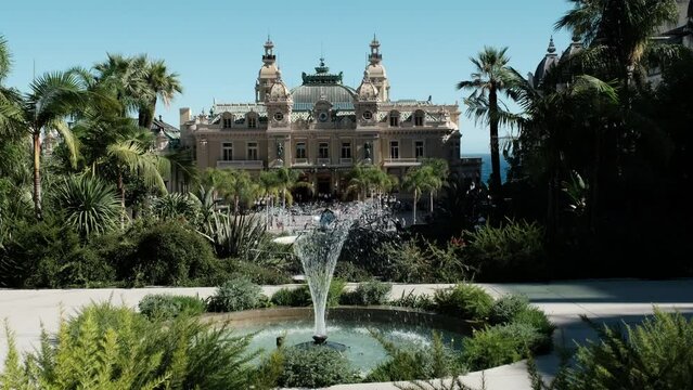 fountain in the city center of Monaco, Monta Carlo.