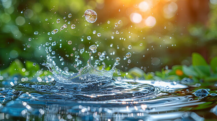 sustainability responsibility, waterdrops, infographic, global, industry.generative ai