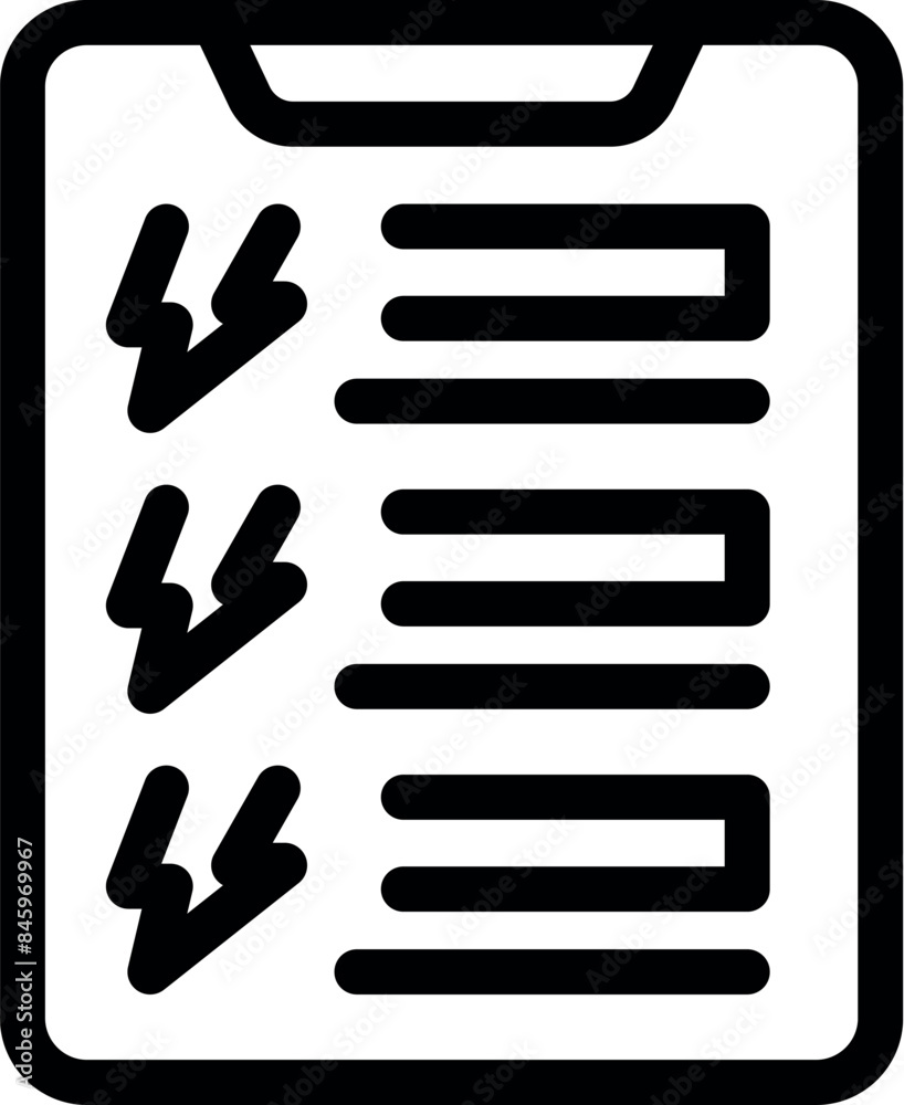 Poster simple icon of a clipboard with a checklist and check marks, representing the concept of task manage
