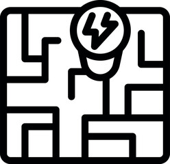 Gps map is indicating the location of an electric car charging station