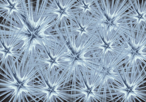 Ornate star background with crystal effect for textiles or fabrics. Winter scenery for interiors or covers, scrapbooking, tiles, fashion trends, backgrounds or textures, wallpapers or invitation cards