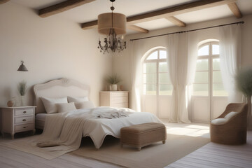 Fototapeta premium 3D interior design of modern luxury bedroom room