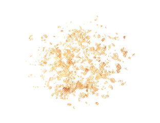 Natural sawdust isolated on white, top view