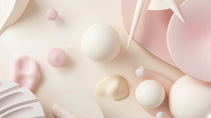 3d abstract shapes in pastel and glossy colors, perfect background for text and logo