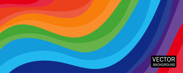 Rainbow Colours Abstract Vector Background.
