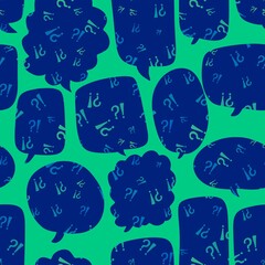 Cartoon monsters seamless text bubble pattern for wrapping paper and fabrics