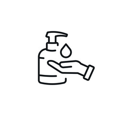 Washing hands with soap linear icon. Line customizable illustration. Contour symbol. Vector isolated outline drawing. Editable stroke