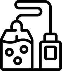 Obraz premium Icon of an iv drip delivering saline solution into a blood bag