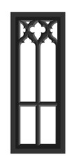 Gothic window tracery. Stone architectural frame. Illustration.