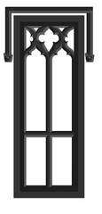 Gothic window tracery. Stone architectural frame. Illustration.