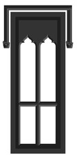 Gothic window tracery. Stone architectural frame. Illustration.