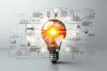 Modern design template with creative light bulb idea infographic.