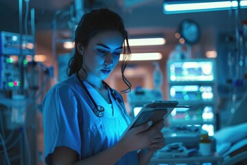 doctor working on computer in hospital