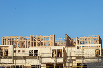 Construction site of new housing, Dublin, California, USA