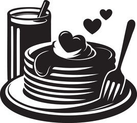 High-Quality Pancake Silhouette clipart Illustration for Food Graphics, Printable Art, Isolated Vector