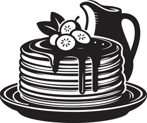 High-Quality Pancake Silhouette clipart Illustration for Food Graphics, Printable Art, Isolated Vector