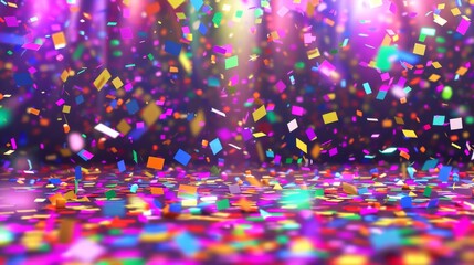 Colorful confetti celebration at vibrant party event