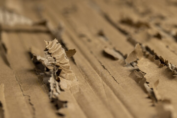 old crumpled and damaged waste paper cardboard