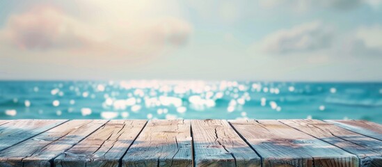 Obraz premium Seaside Retreat Pier with Blur Background and Space for Text