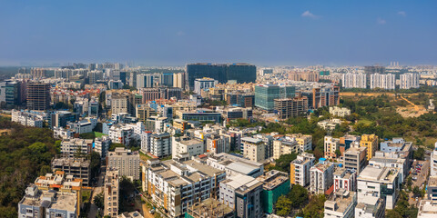 Skyline of Hyderabad city, is the fourth most populous city and sixth most populous urban agglomeration in India.. © SNEHIT PHOTO