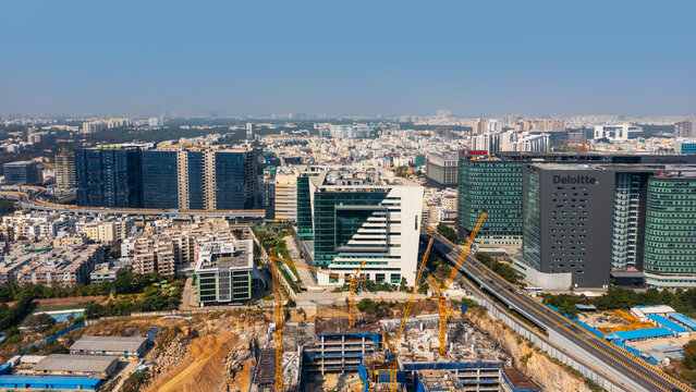 Hitec city with in Hyderabad city a major Information technology hub in India.