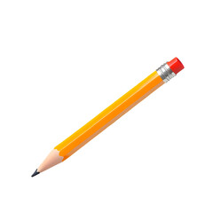 &Iacute;cone de l&aacute;pis escolar amarelo com borracha rosa em fundo transparente, sem fundo.