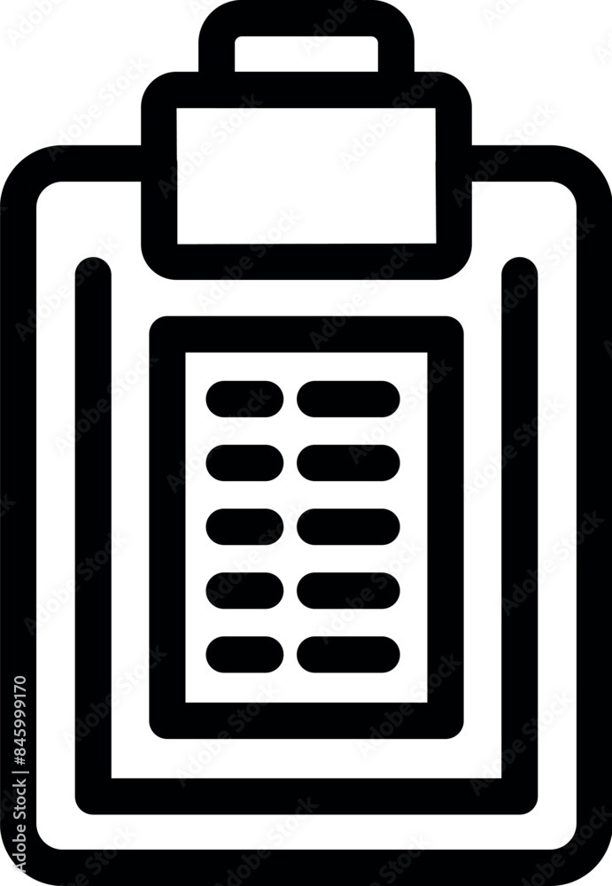 Poster simple icon of a clipboard with a checklist, representing completed tasks and efficient project mana