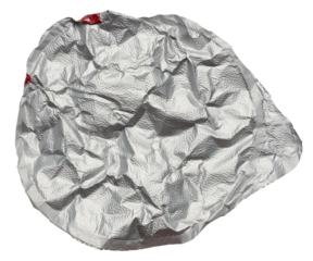 Round aluminum thin lid for plastic yogurt jars, sour cream on a white background