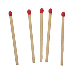 Wooden match on isolated background, close up