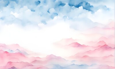 watercolor pastel pink with tranquil sky blue