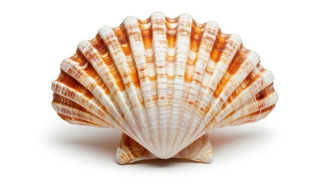 Close up image of a seashell isolated on a white background