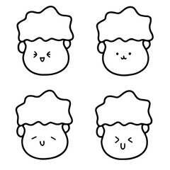 Vector Boy's Face with Various Expressions | Doodle Style | Cute & Minimalist