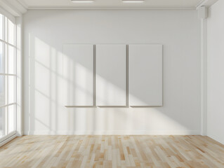 Interior room blank white Gallery wall mockup