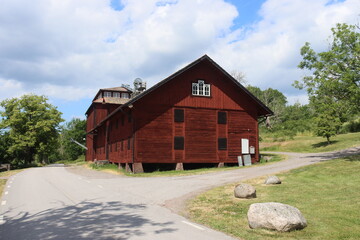 Obraz premium Sweden. Streets and houses near Stegeborg Castle. Östergötland County.