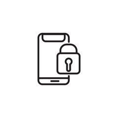 Mobile lock screen icon. Stroke outline style. Editable icon.