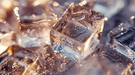 Ice Cubes Close Up Photography (Generative AI)