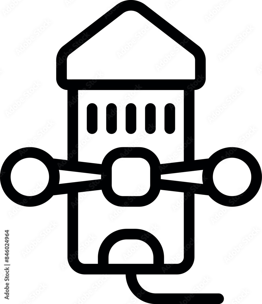 Wall mural line art icon of a water pump, ideal for diagrams and infographics - Wall murals