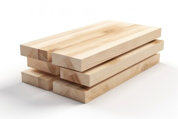piles of plank of wood isolated on white background