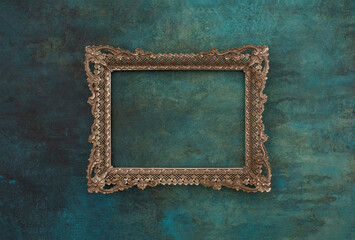 Metal frame mockup on a wall