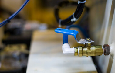 An equipment of machine. Mechanical part in the manufacturing.