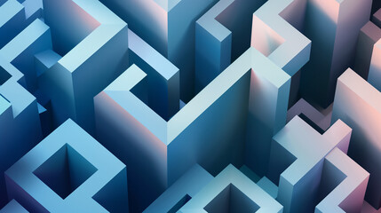 Abstract geometric background of the same shapes that are at different depths and create the illusion of volume