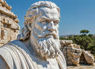 Obraz premium Humanism, Stoicism, and Ethos. The Philosophy of Heraclitus. Generative AI